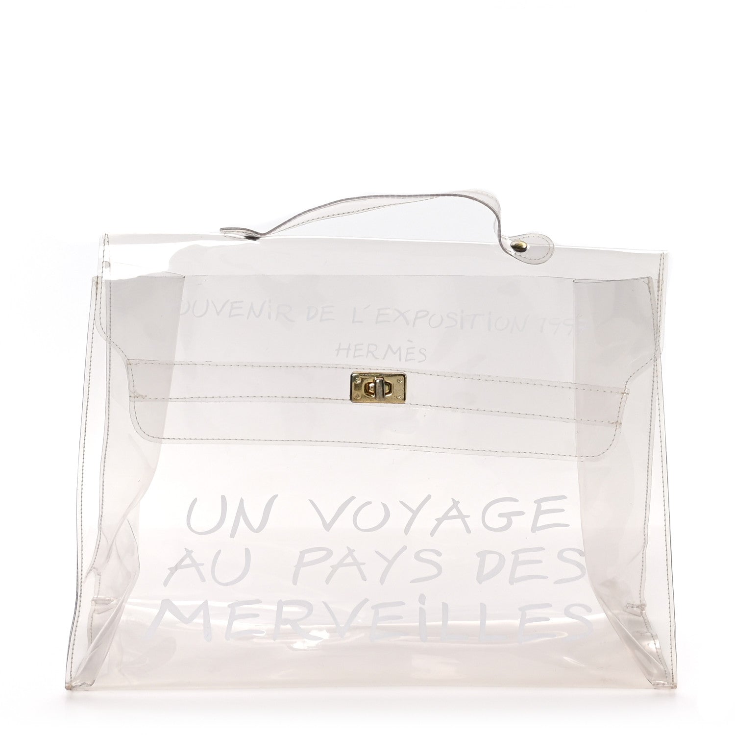 Hermes Vinyl Souvenir De L'Exposition Kelly Transparent 1 of 9