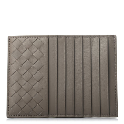 Bottega Veneta Calfskin Intrecciato Card Case New Steel 1 of 8