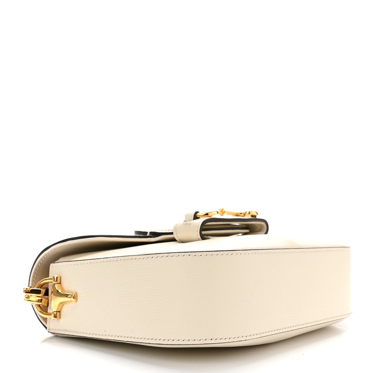 Azalea Calfskin Web Mini Horsebit 1955 Shoulder Bag Mystic White