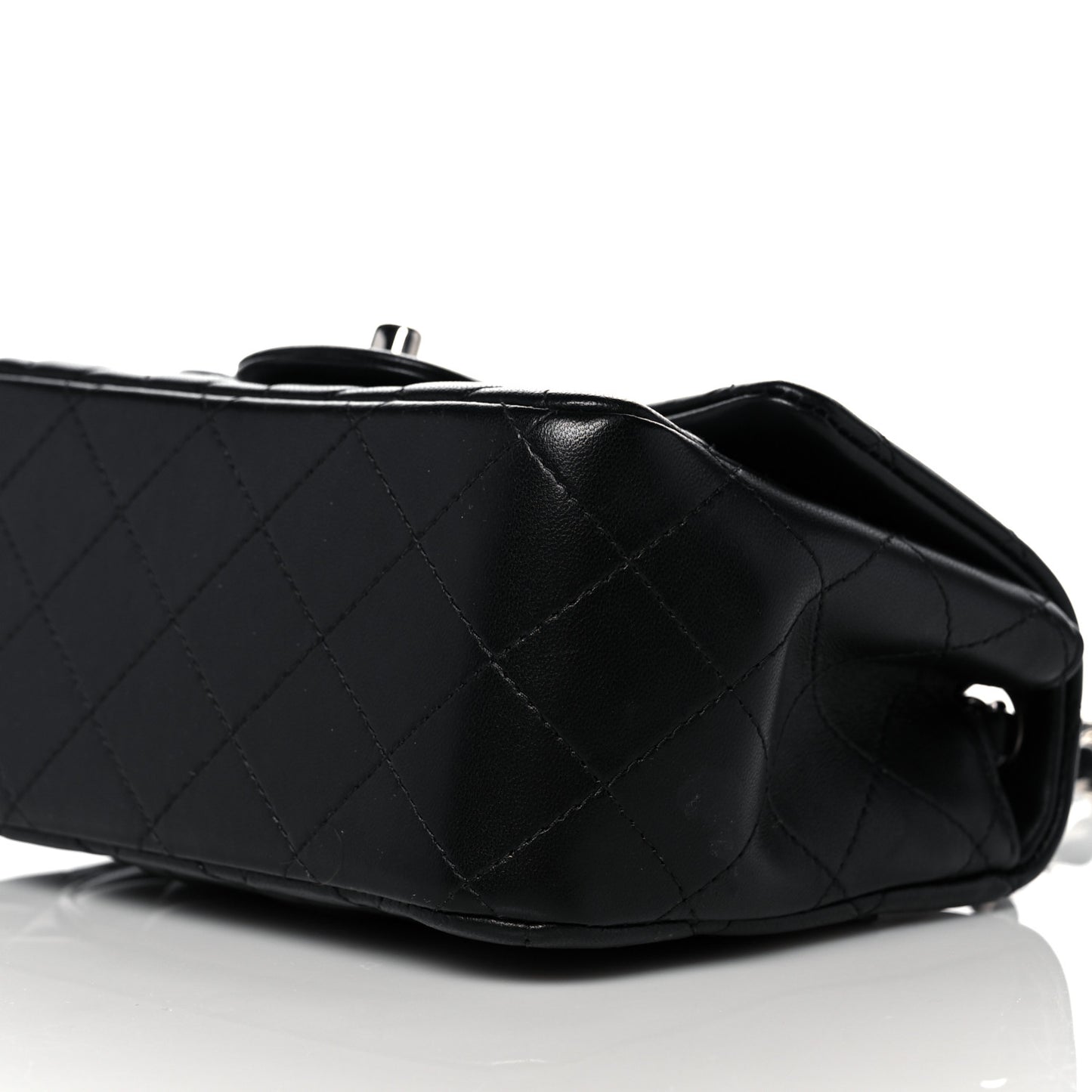 Lambskin Quilted Mini Square Flap Black