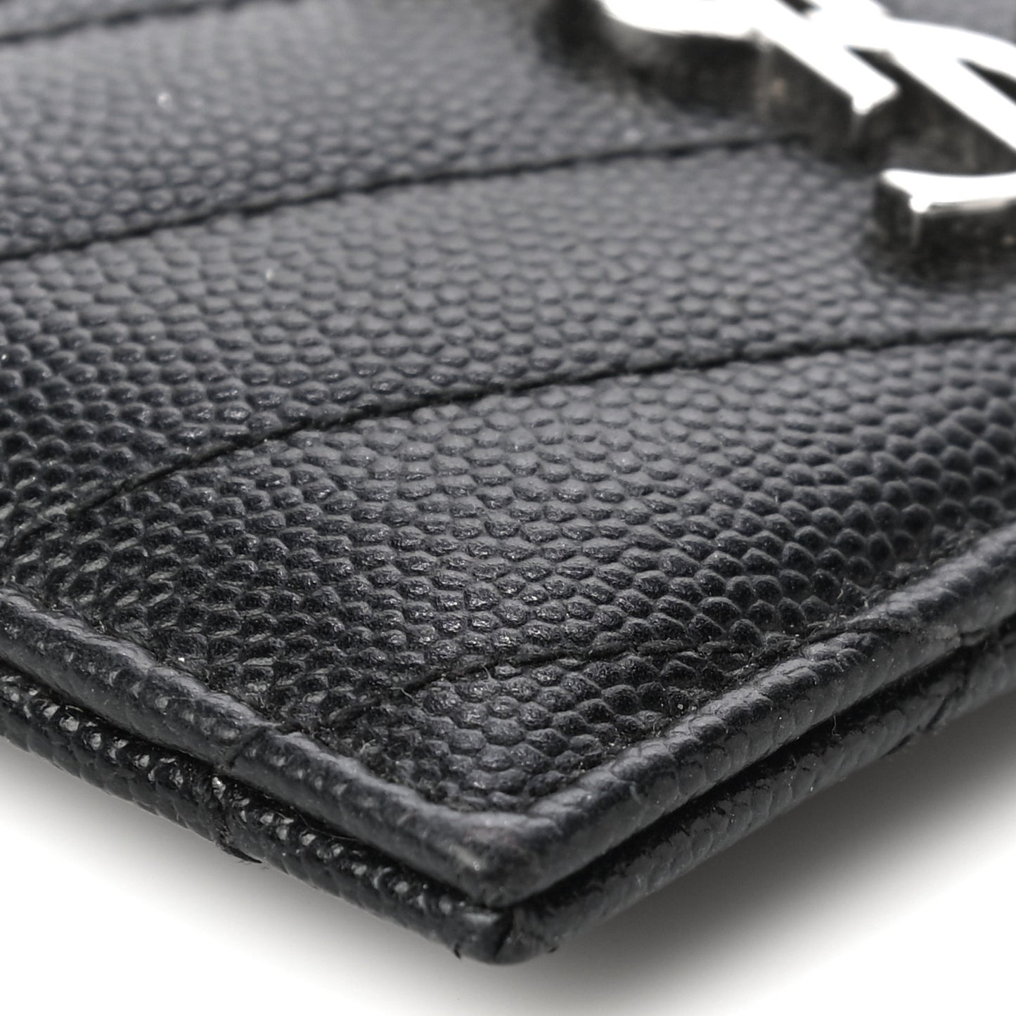 Grain De Poudre Matelasse Chevron Monogram Credit Card Case Black