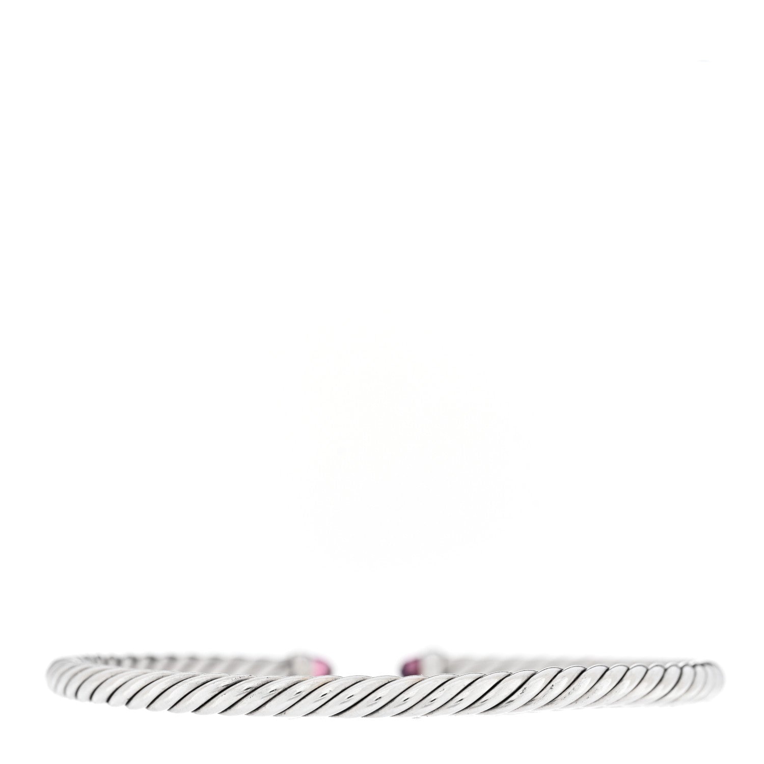David Yurman Sterling Silver 14K Yellow Gold Garnet 4mm Cable Flex Bracelet 3 of 6