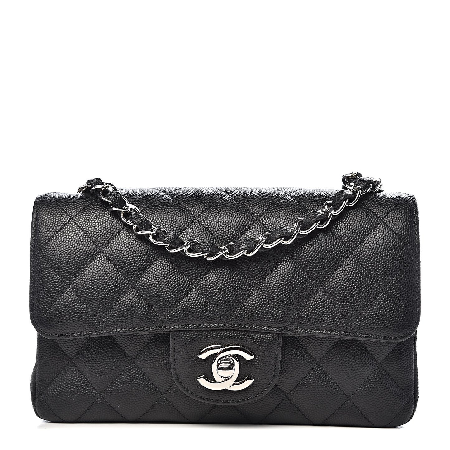Caviar Quilted Mini Rectangular Flap Black