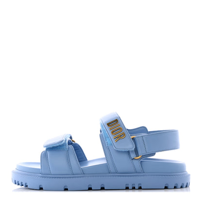 Christian Dior Lambskin Dioract 10mm Sandals 35 Cornflower 1 of 19
