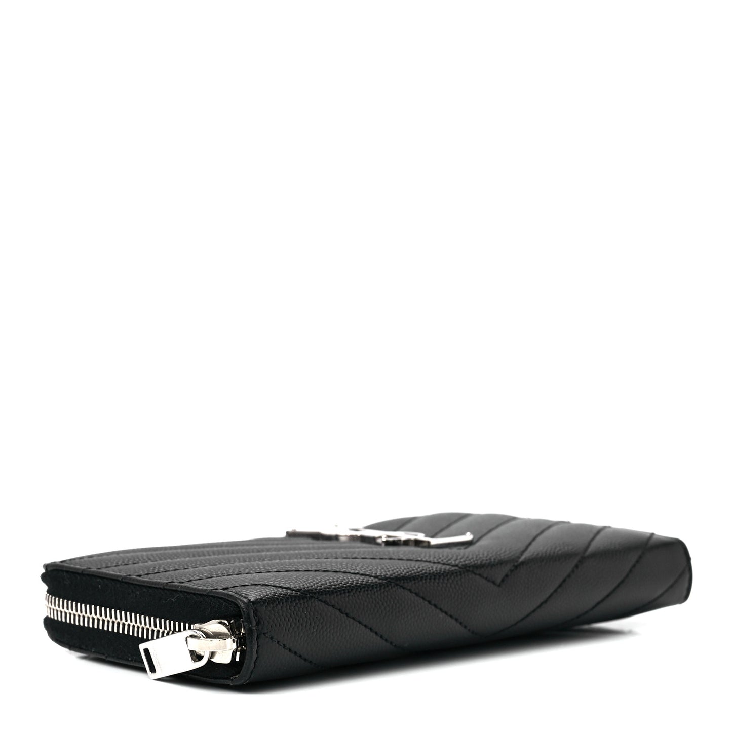 Grain De Poudre Matelasse Chevron Monogram Zip Around Wallet Black