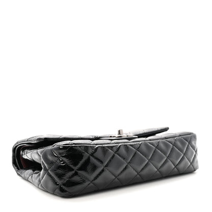 Chanel Crumpled Patent Quilted Medium Double Flap Black 4 of 11