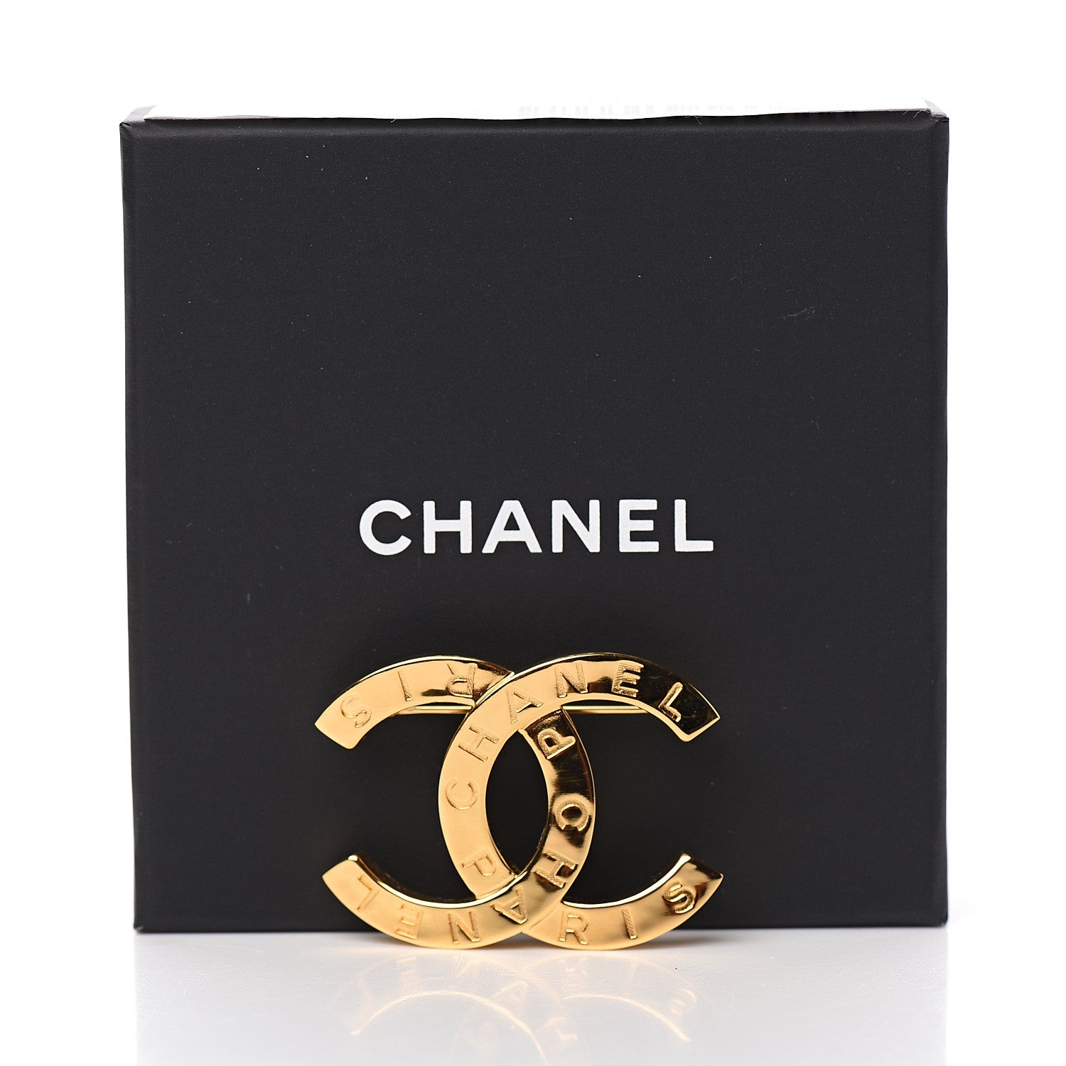 Chanel Metal Paris Button CC Large Brooch Gold 4 of 4