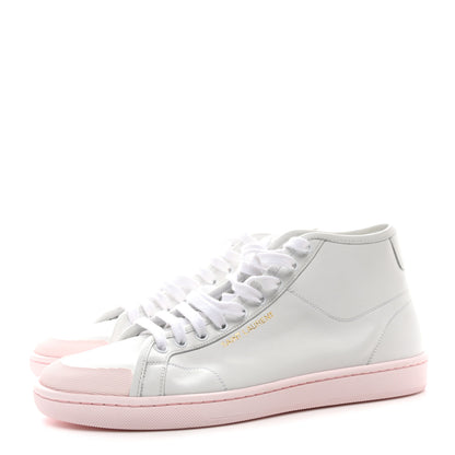 Saint Laurent Calfskin Womens Court Classic SL/39 Mid Top Sneakers Blanc Bebe 41 Blanc Bebe Rose 3 of 8
