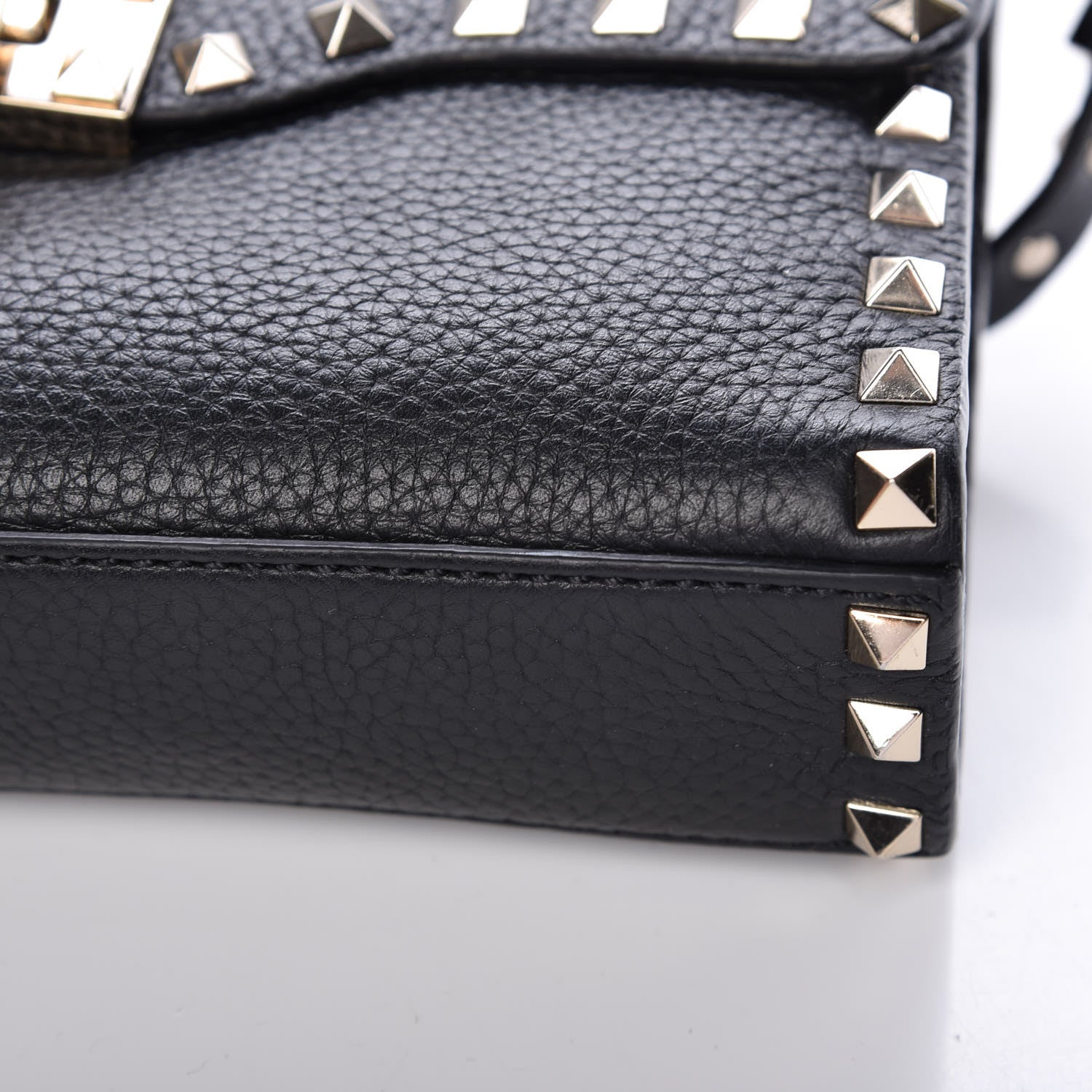 Valentino Garavani Pebbled Calfskin Medium Rockstud Flip Lock Crossbody Bag Black 11 of 11