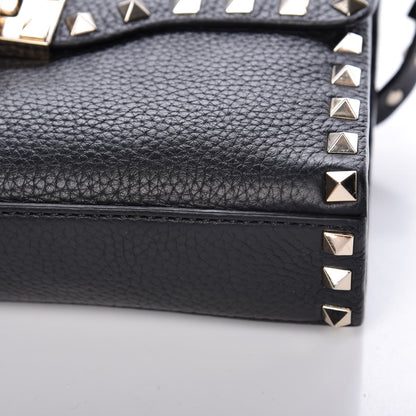 Valentino Garavani Pebbled Calfskin Medium Rockstud Flip Lock Crossbody Bag Black 11 of 11