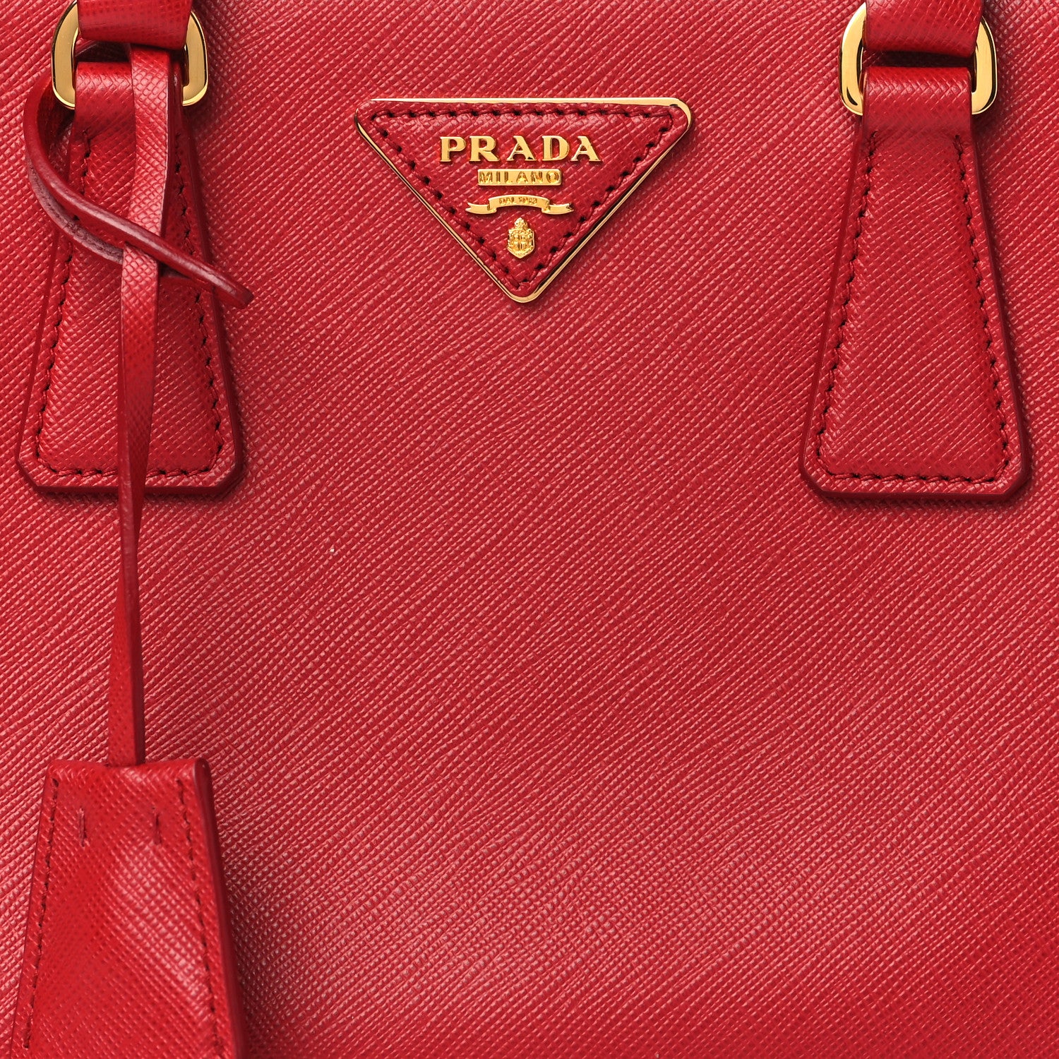 Prada Saffiano Lux Small Galleria Double Zip Tote Fuoco 6 of 6