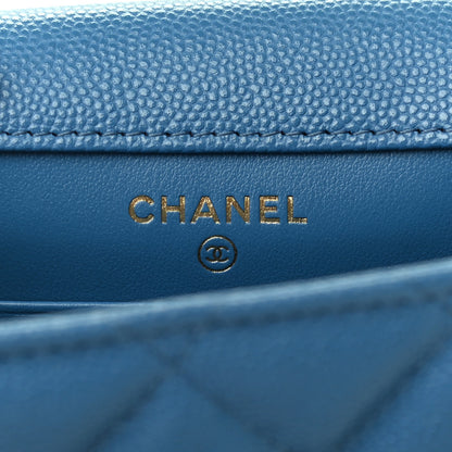 Chanel Caviar Quilted Classic Phone Holder Blue 6 of 10