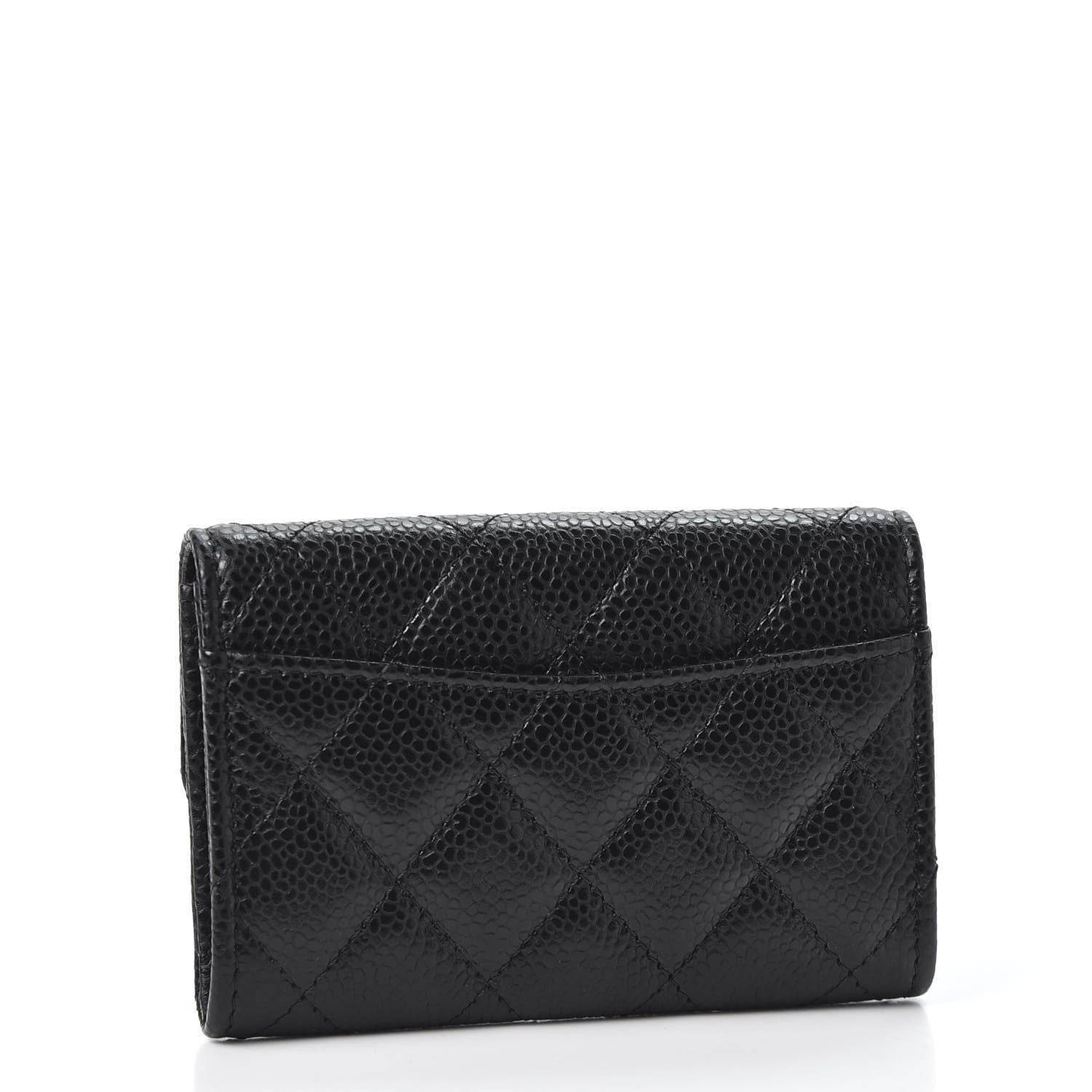 Chanel Caviar Quilted Flap Card Holder Wallet Black 2 of 9