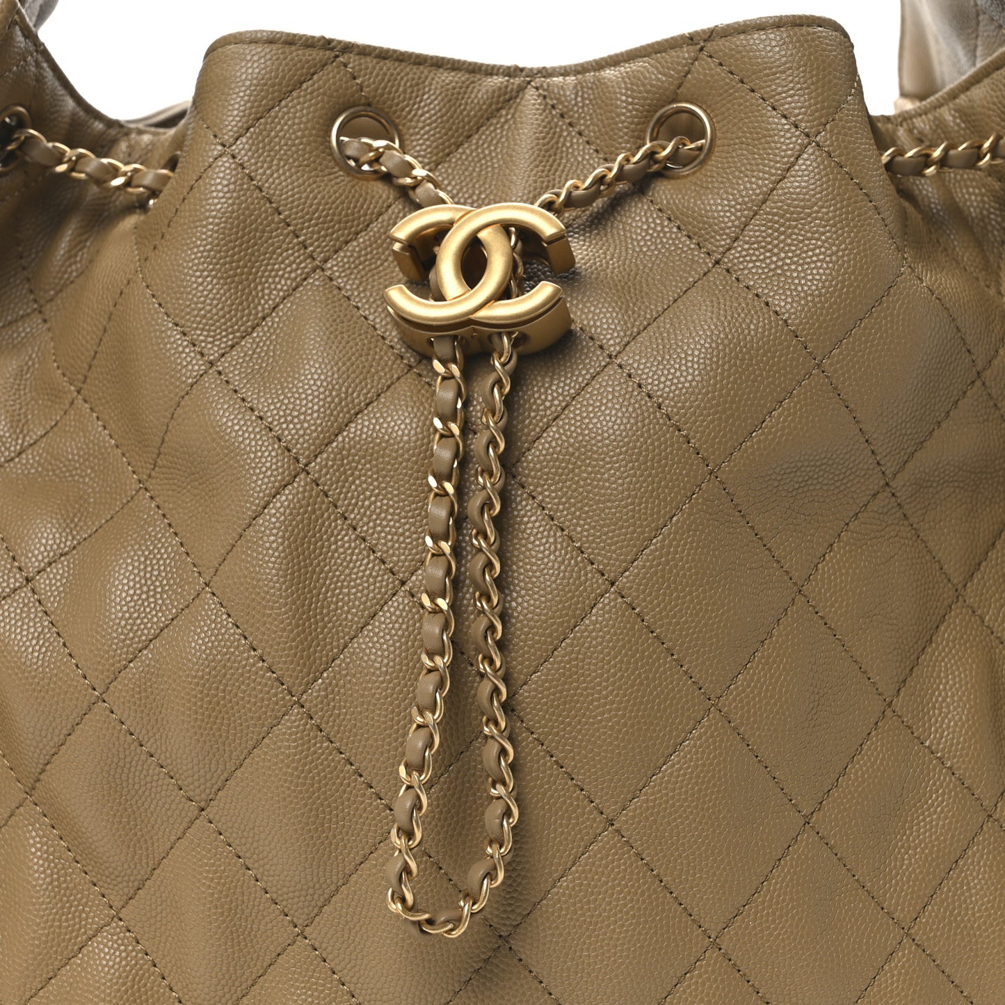 Caviar Quilted Medium Chanel 25 Handbag Dark Beige