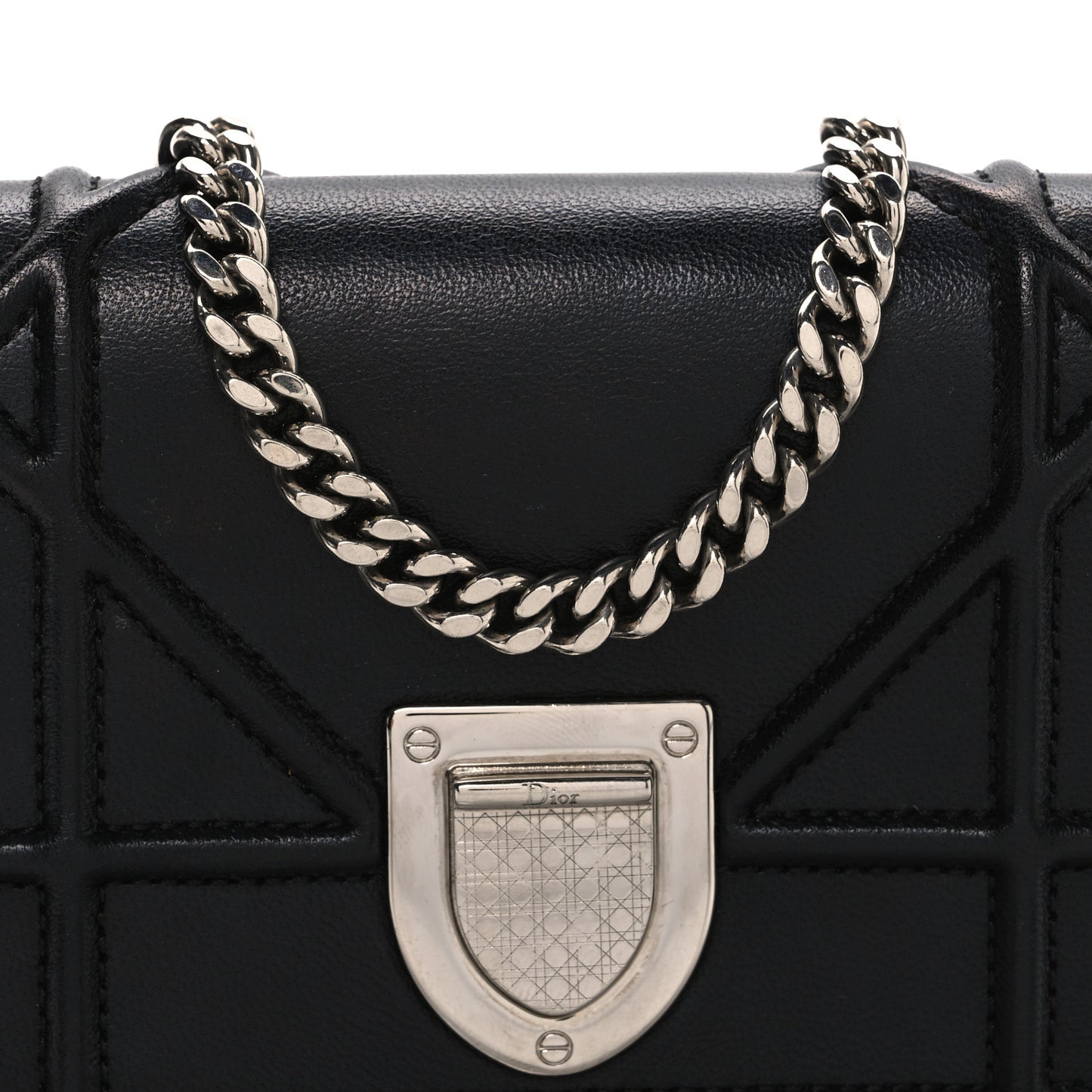 Lambskin Baby Diorama Flap Bag Black
