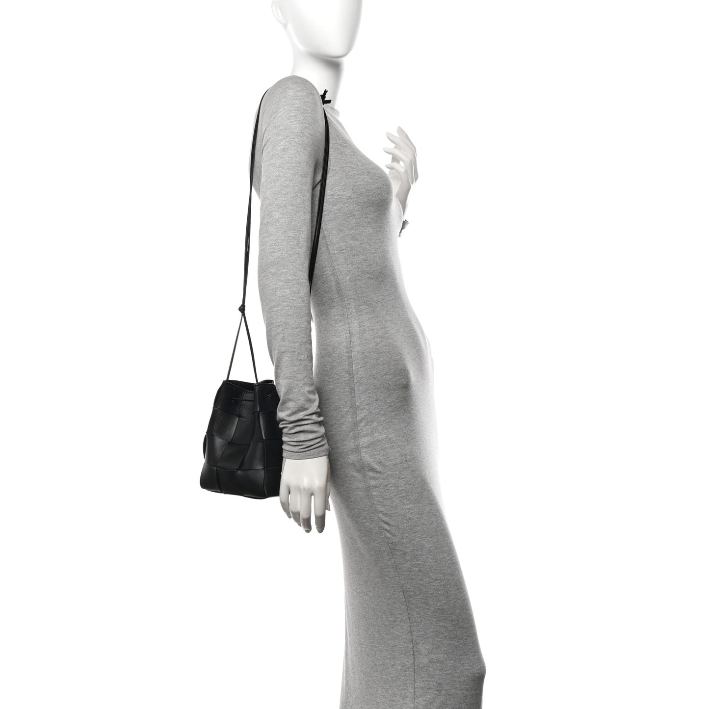 Nappa Maxi Intrecciato Cassette Bucket Bag Black