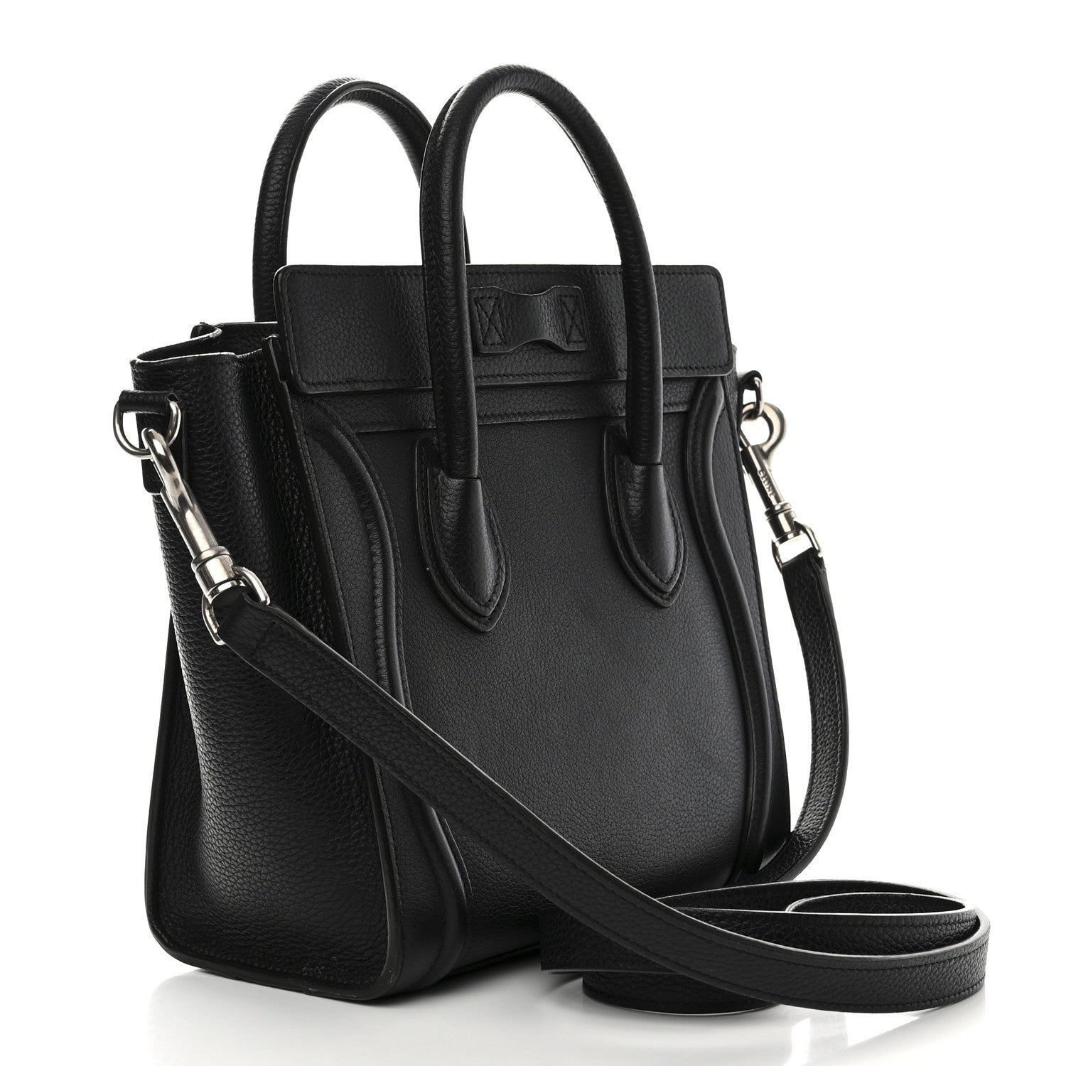 Celine Drummed Calfskin Nano Luggage Black 3 of 15