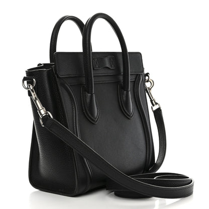 Celine Drummed Calfskin Nano Luggage Black 3 of 15