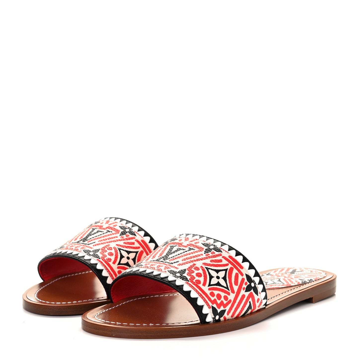 Monogram Crafty Lock It Flat Mule 36 Creme Rouge