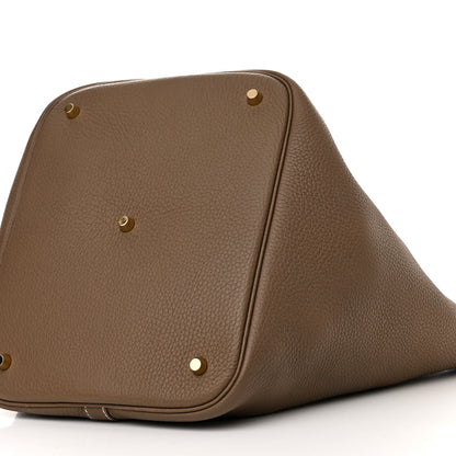 Hermes Taurillon Clemence Picotin Lock 26 GM Etoupe 10 of 10