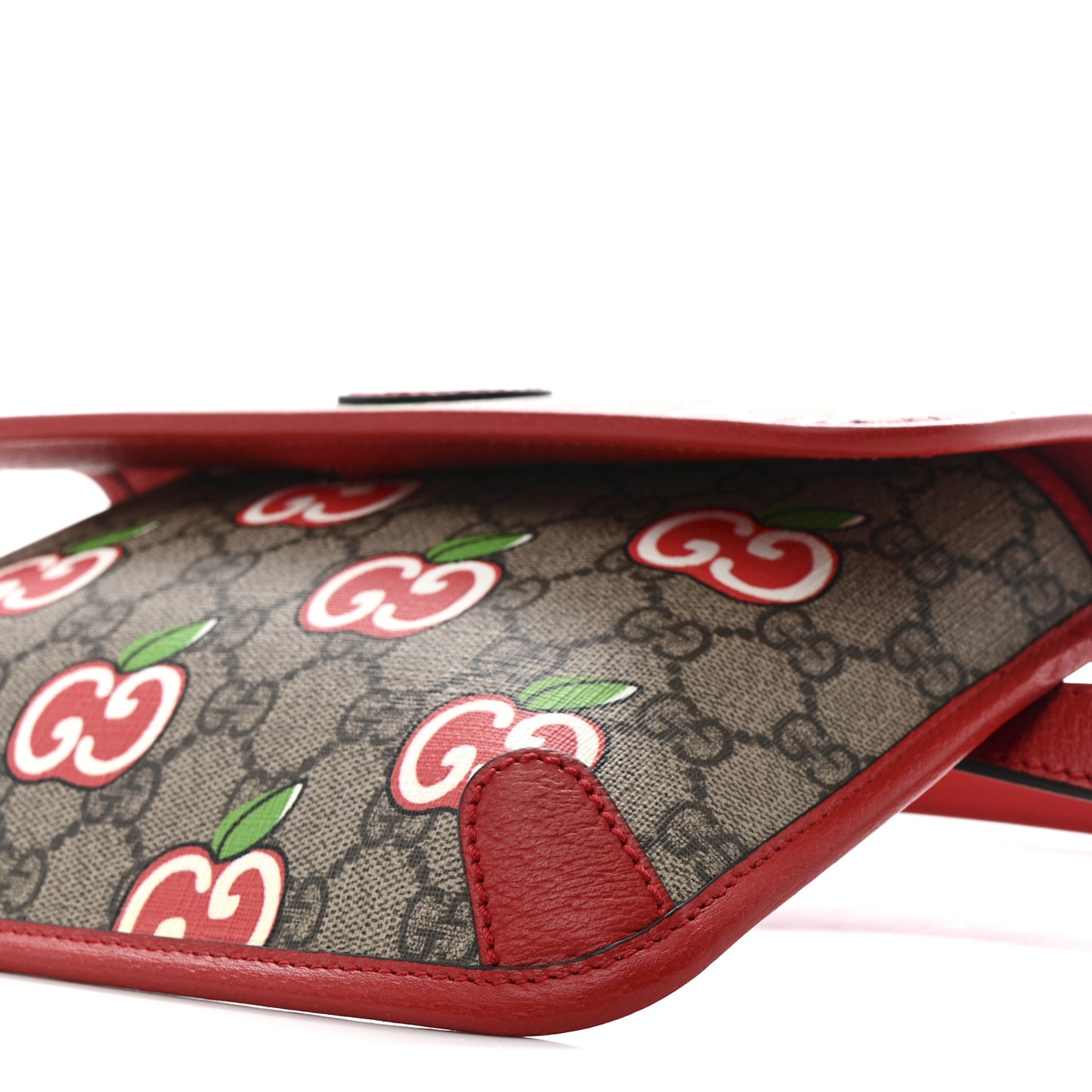 GG Supreme Monogram Apple Interlocking G Belt Bag Beige Multicolor Lobster Red