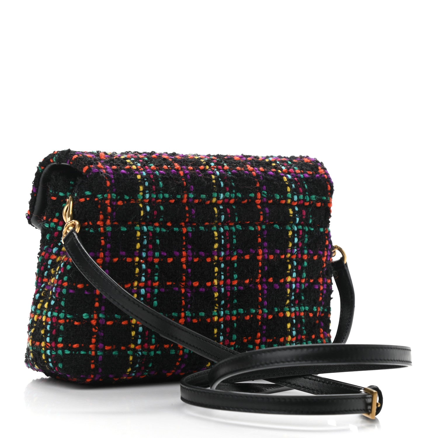 Saint Laurent Tweed Toy Loulou Shoulder Bag Black 3 of 11