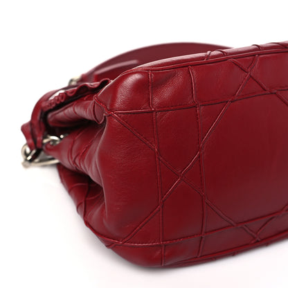 Christian Dior Lambskin Cannage Ruffle New Lock Flap Red 9 of 10