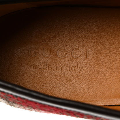 Gucci Vintage Tweed Check Horsebit Mens Jordaan Loafers 9 Red Beige White 6 of 9
