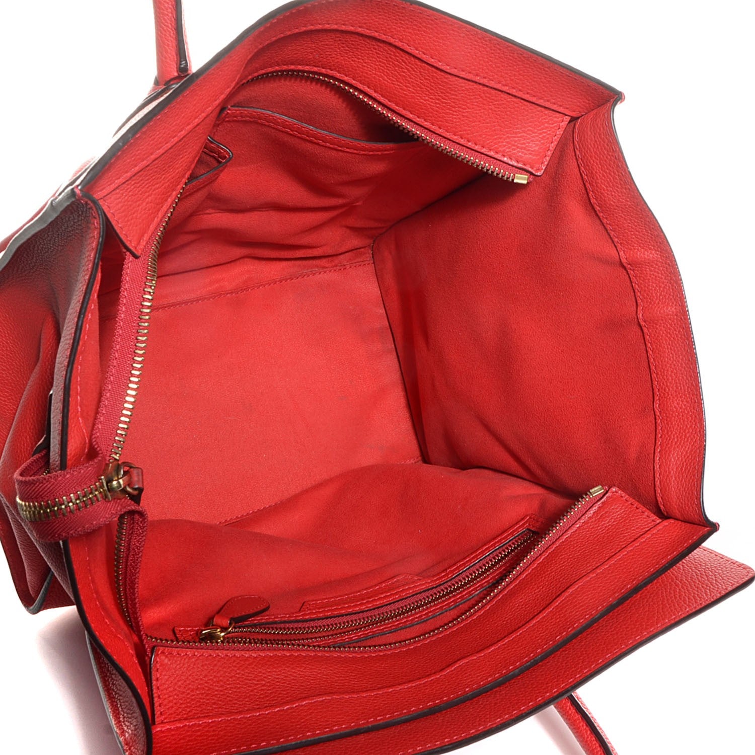 Celine Drummed Calfskin Mini Luggage Coquelicot 5 of 8