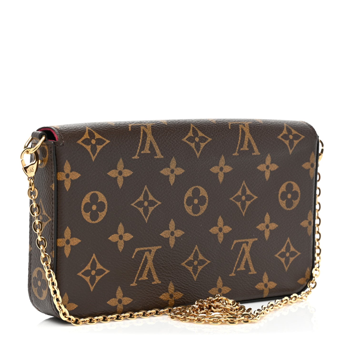 Monogram Pochette Felicie Chain Wallet Fuchsia