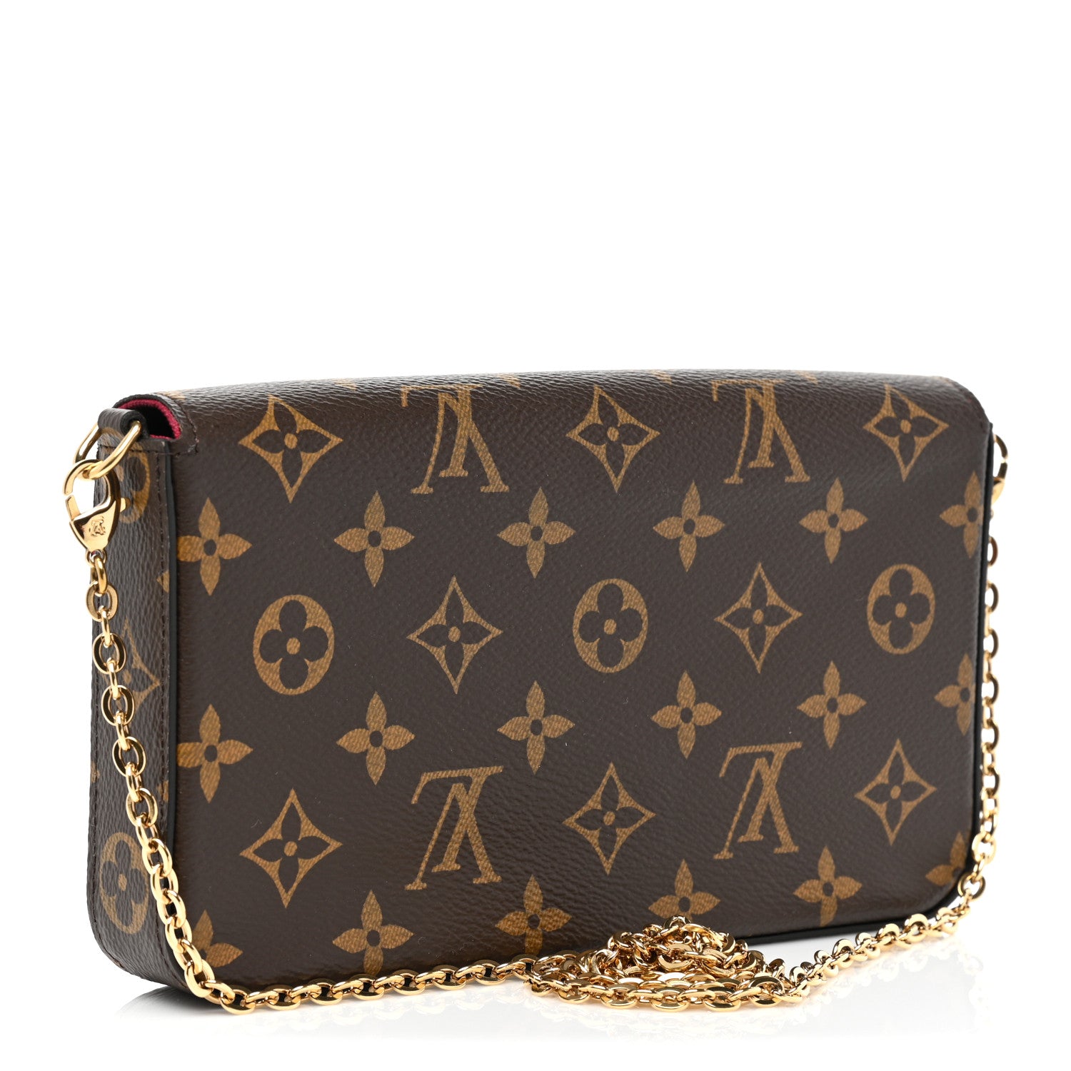 Louis Vuitton Monogram Pochette Felicie Chain Wallet Fuchsia 4 of 10
