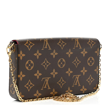Louis Vuitton Monogram Pochette Felicie Chain Wallet Fuchsia 4 of 10