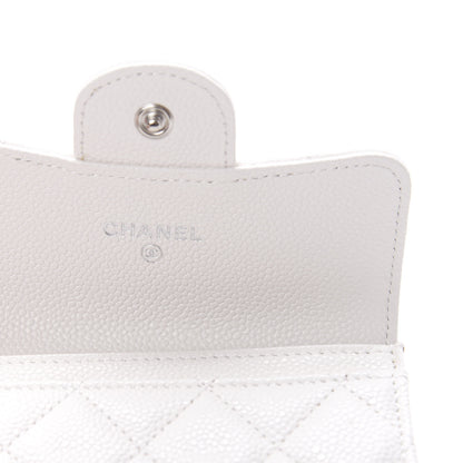 Chanel Caviar Quilted Flap Card Holder Wallet White 6 of 9