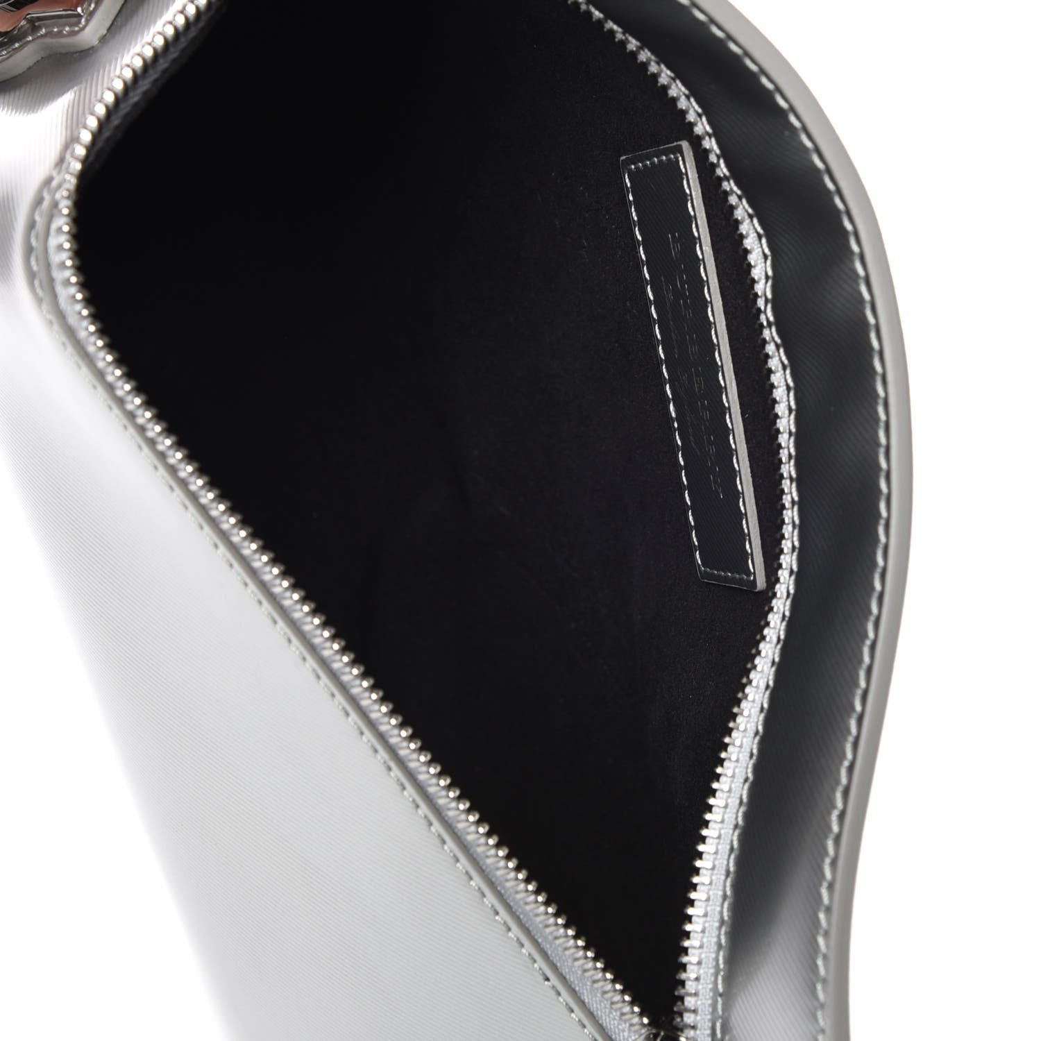 Burberry Metallic Trench Calfskin Medium Zip Lock Pouch Silver 7 of 10