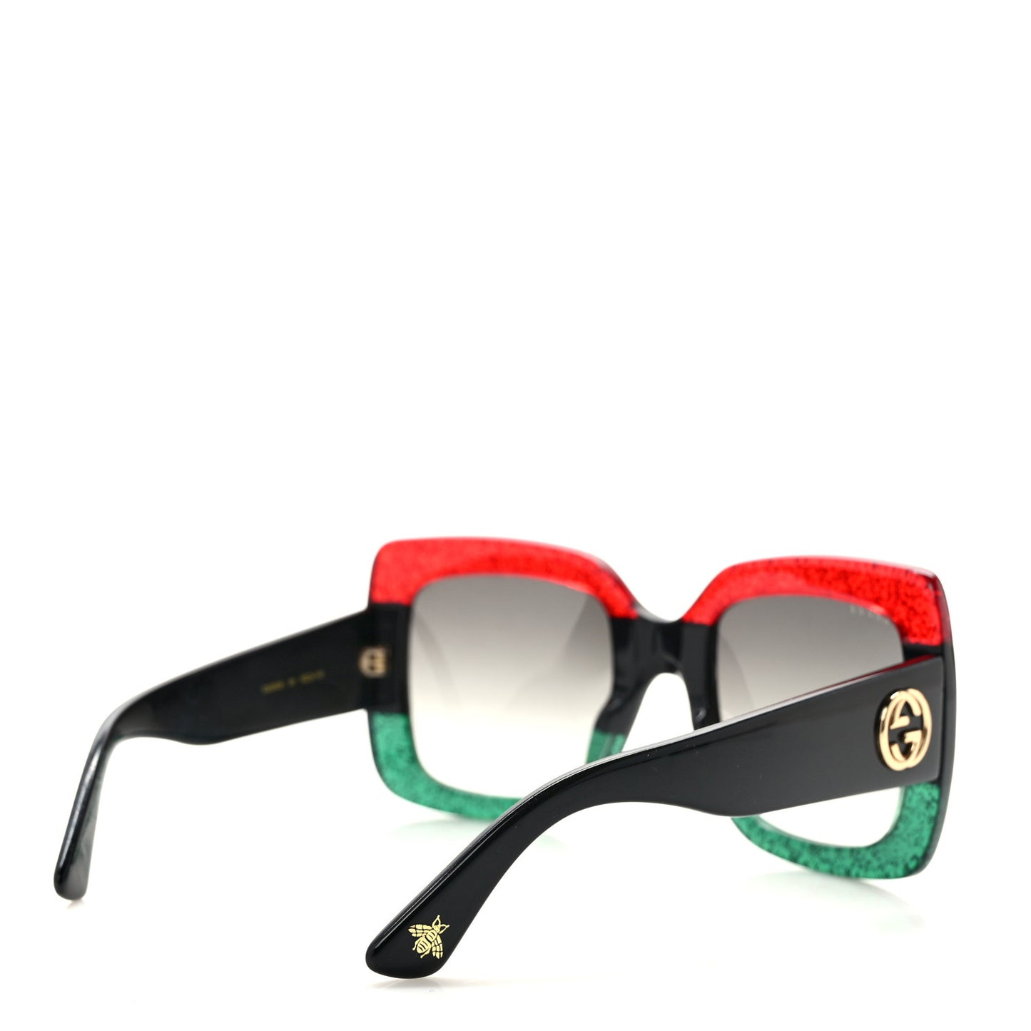 Acetate Square Frame Sunglasses GG0083S Glitter Red Black Green