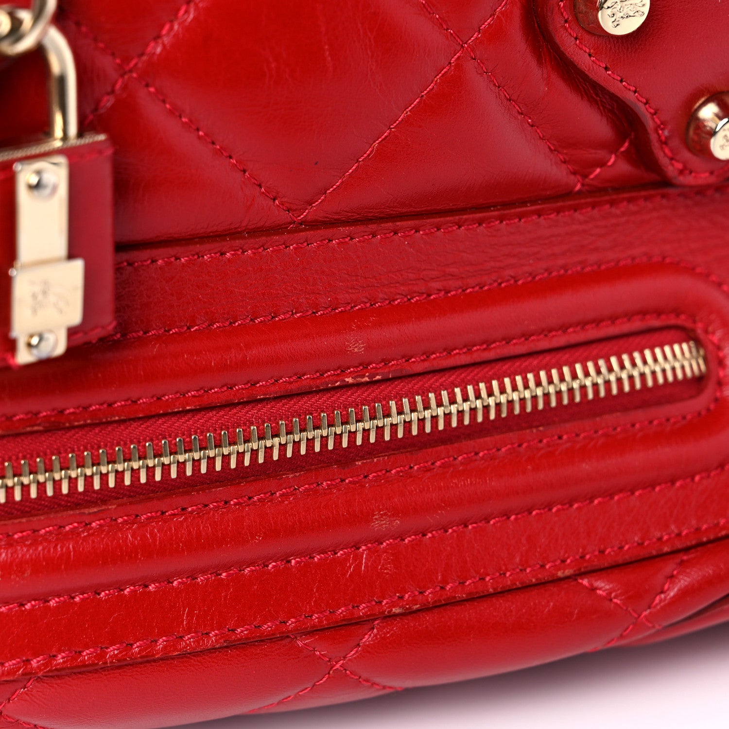 Burberry Calfskin Quilted Large Manor Tote Red 24 of 31