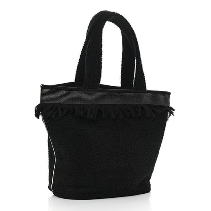 Chanel Terry Cotton CC Beach Tote Towel Set Black 4 of 10