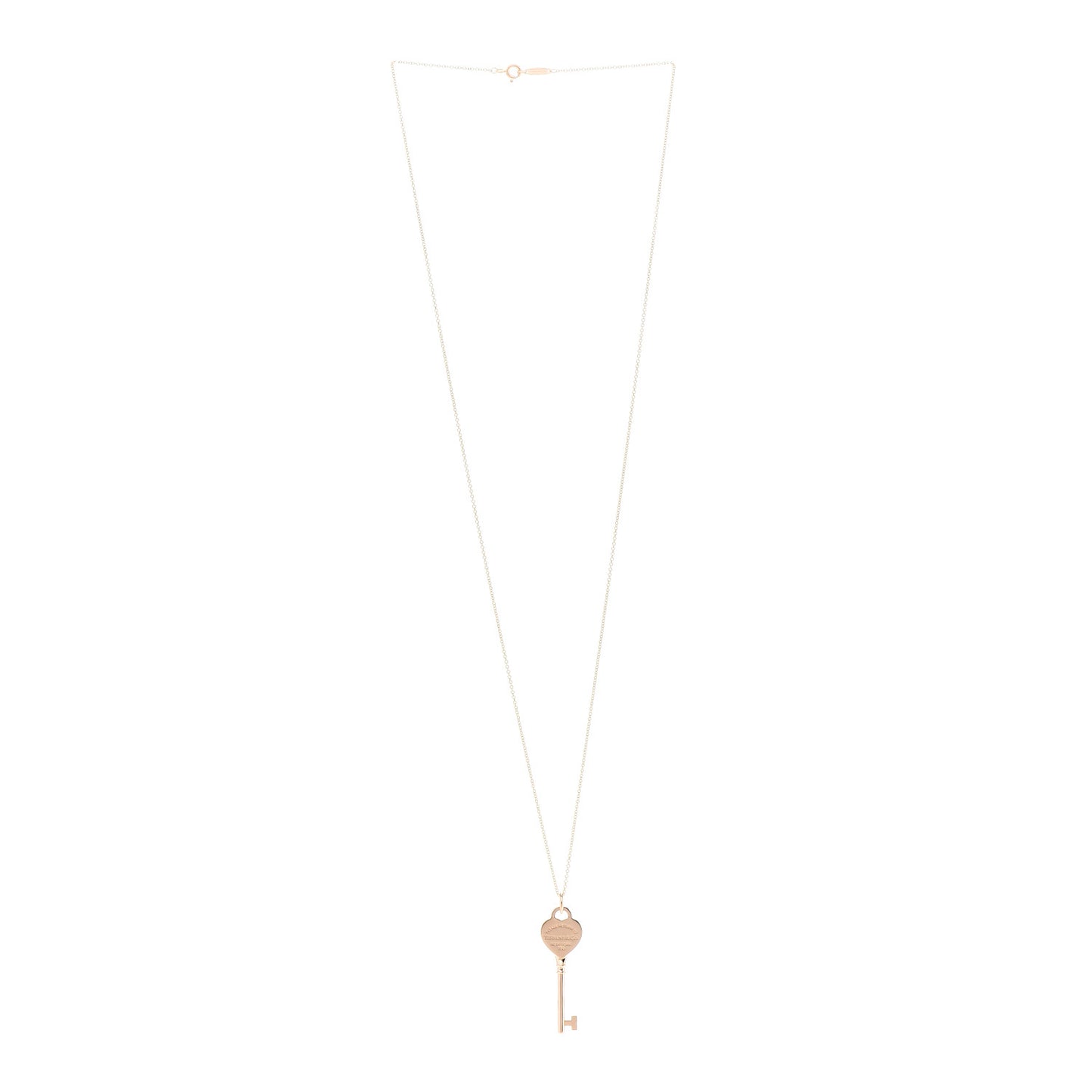 18K Rose Gold Return To Tiffany Heart Key Pendant Necklace