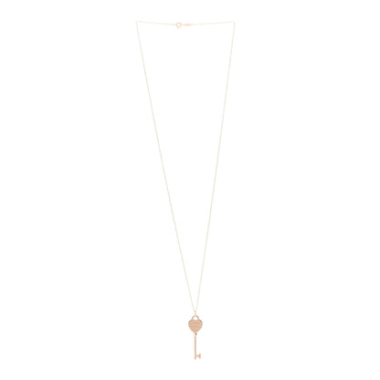 Tiffany 18K Rose Gold Return To Tiffany Heart Key Pendant Necklace 3 of 7