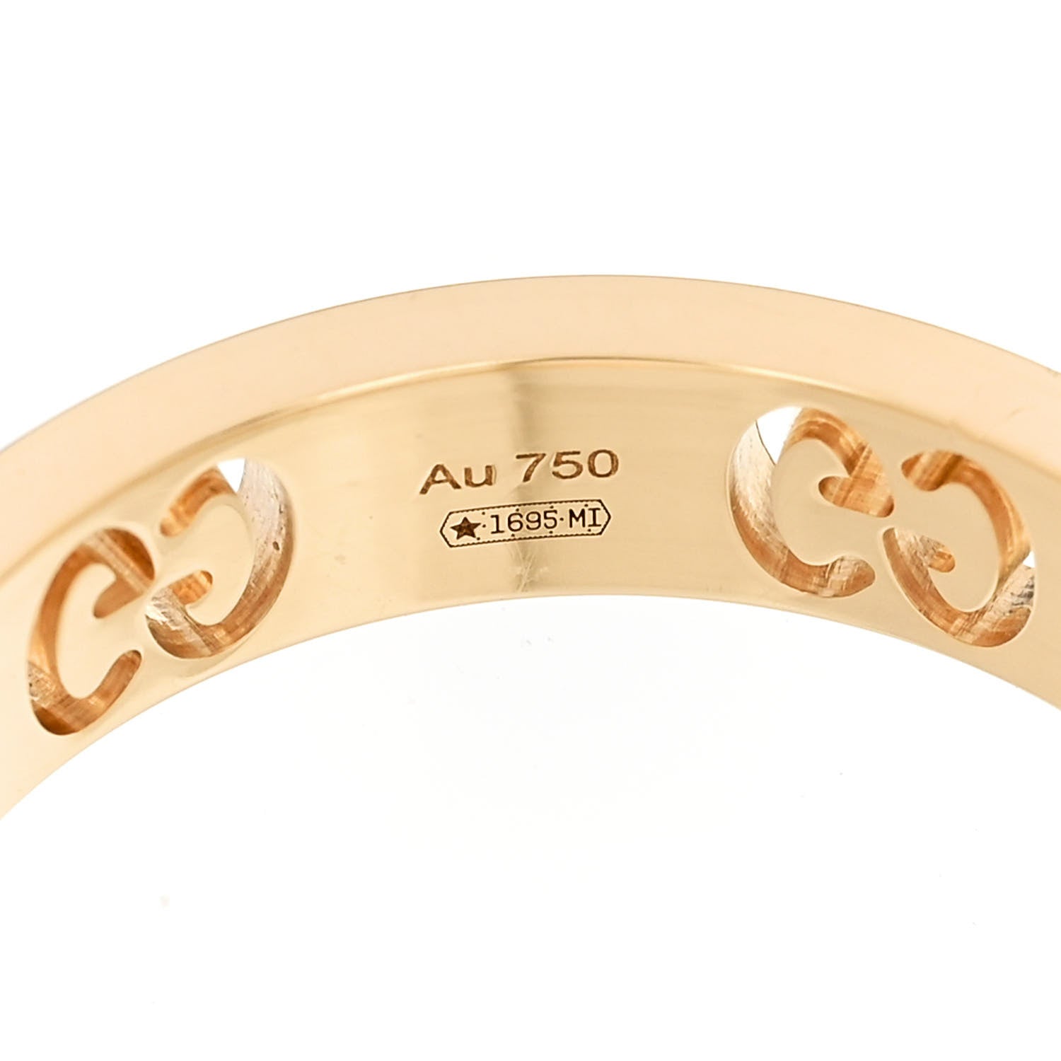 Gucci 18K Yellow Gold Diamond Icon Stardust Band Ring 56 7.5 5 of 7