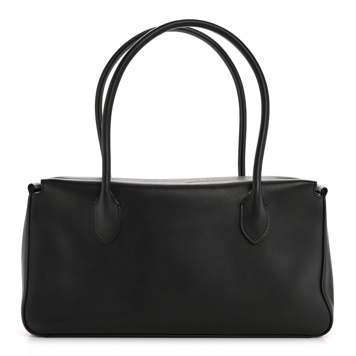 The Row Polished Saddle Calfskin E/W Top Handle Bag Black 1 of 11