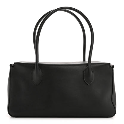The Row Polished Saddle Calfskin E/W Top Handle Bag Black 1 of 11