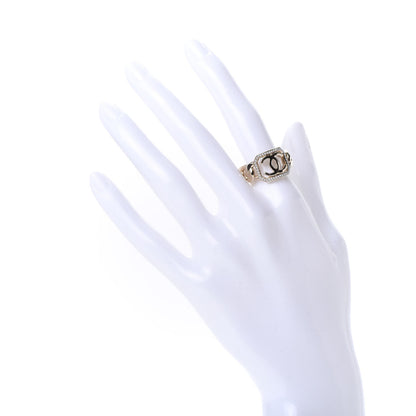 Chanel Pearl CC Ring 6.75 Gold 2 of 6