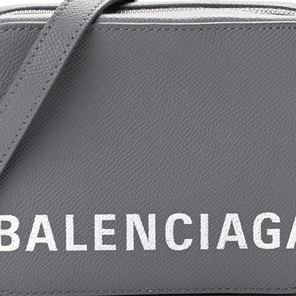 Balenciaga Grained Calfskin Logo XS Ville Camera Bag Gris Perle Fonce White 7 of 9
