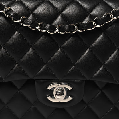 Chanel Lambskin Quilted Medium Double Flap Black 8 of 10