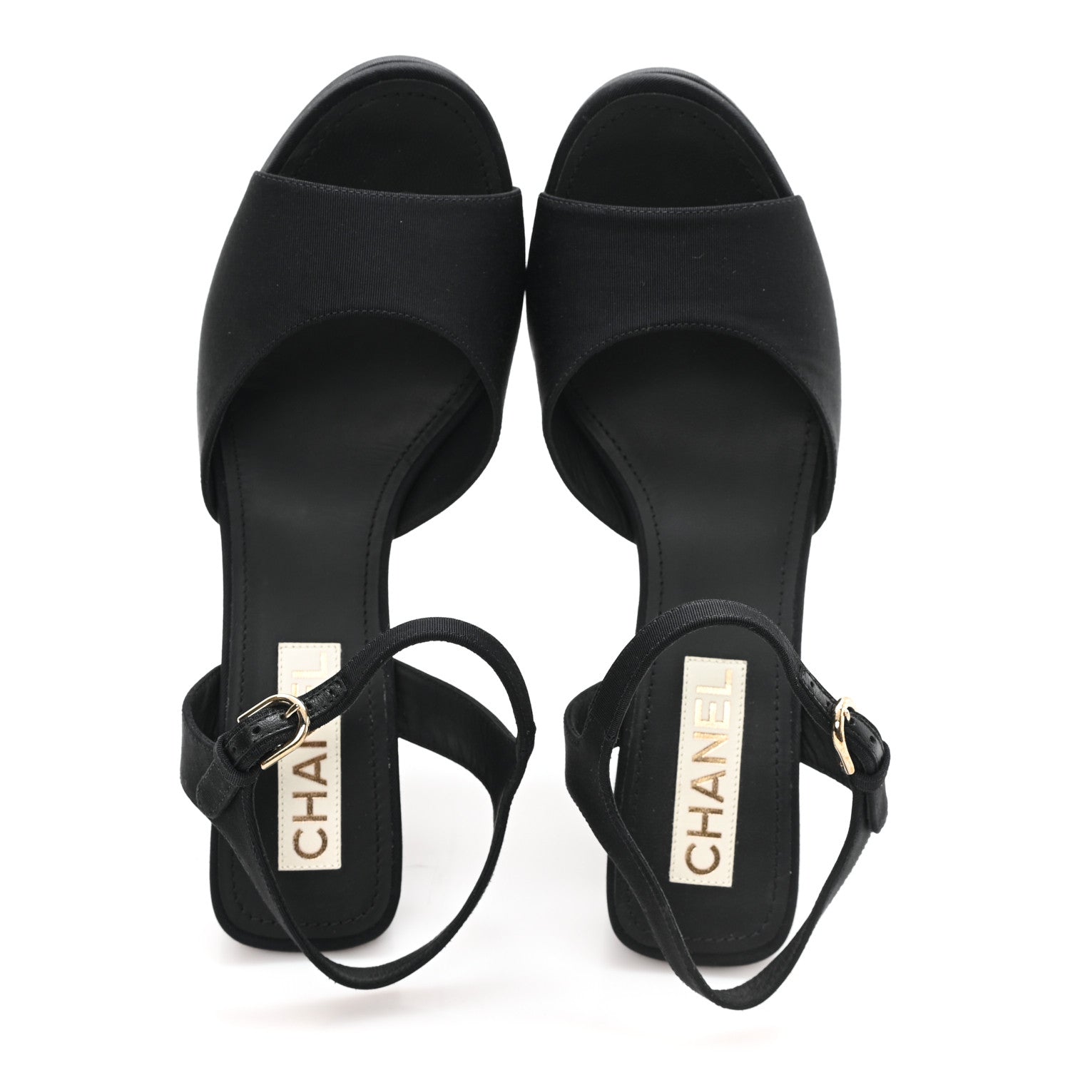 Chanel Grosgrain Platform Sandals 41 Black 2 of 9