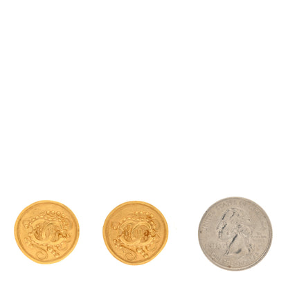 Chanel Round CC Clip On Earrings Gold 2 of 5
