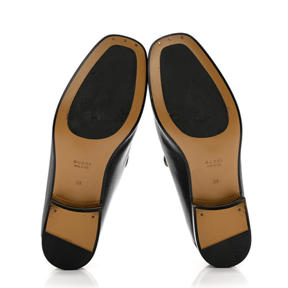 Gucci Goatskin Womens Horsebit Mid-Heel Loafers 38 Black 5 of 12