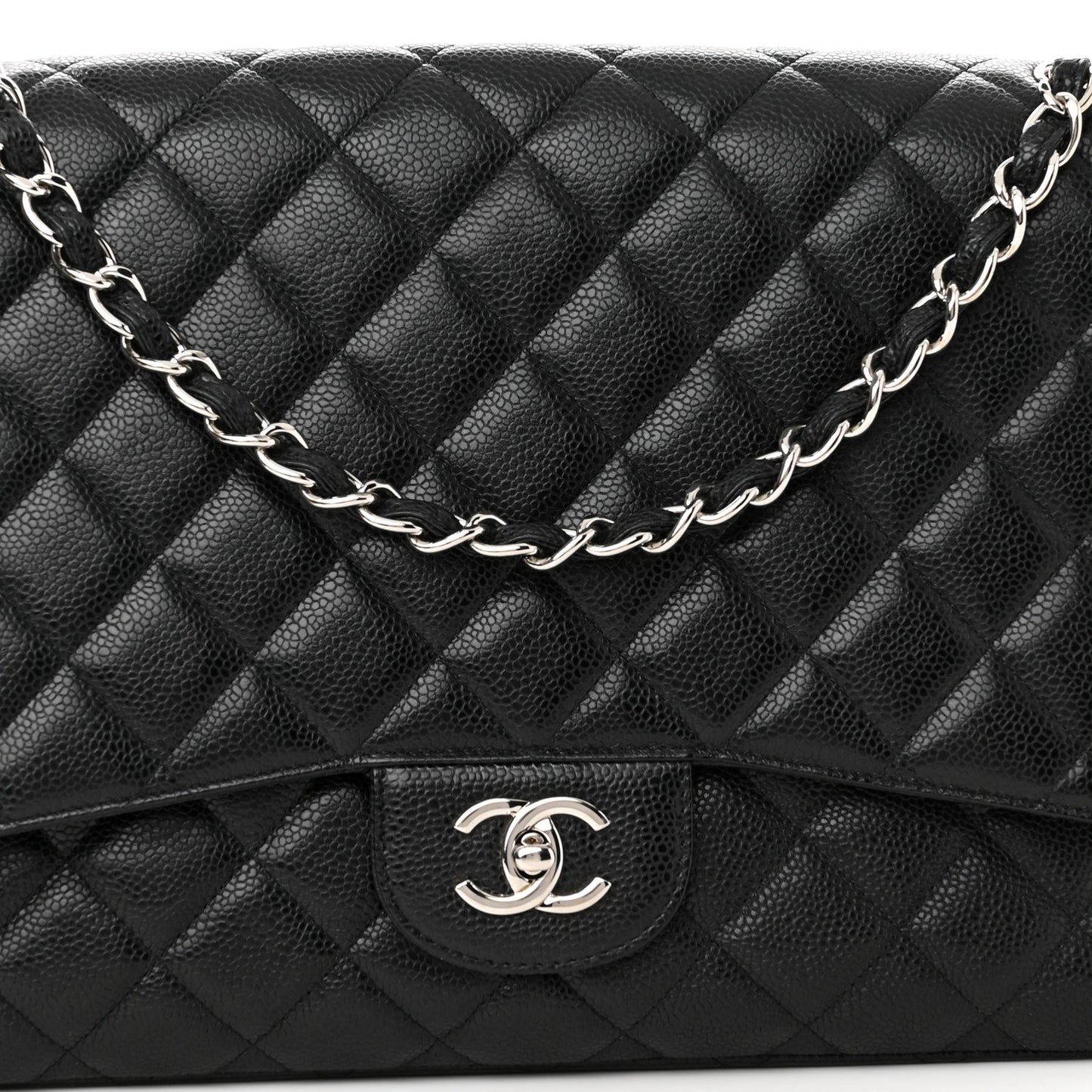 Caviar Quilted Maxi Single Flap Black