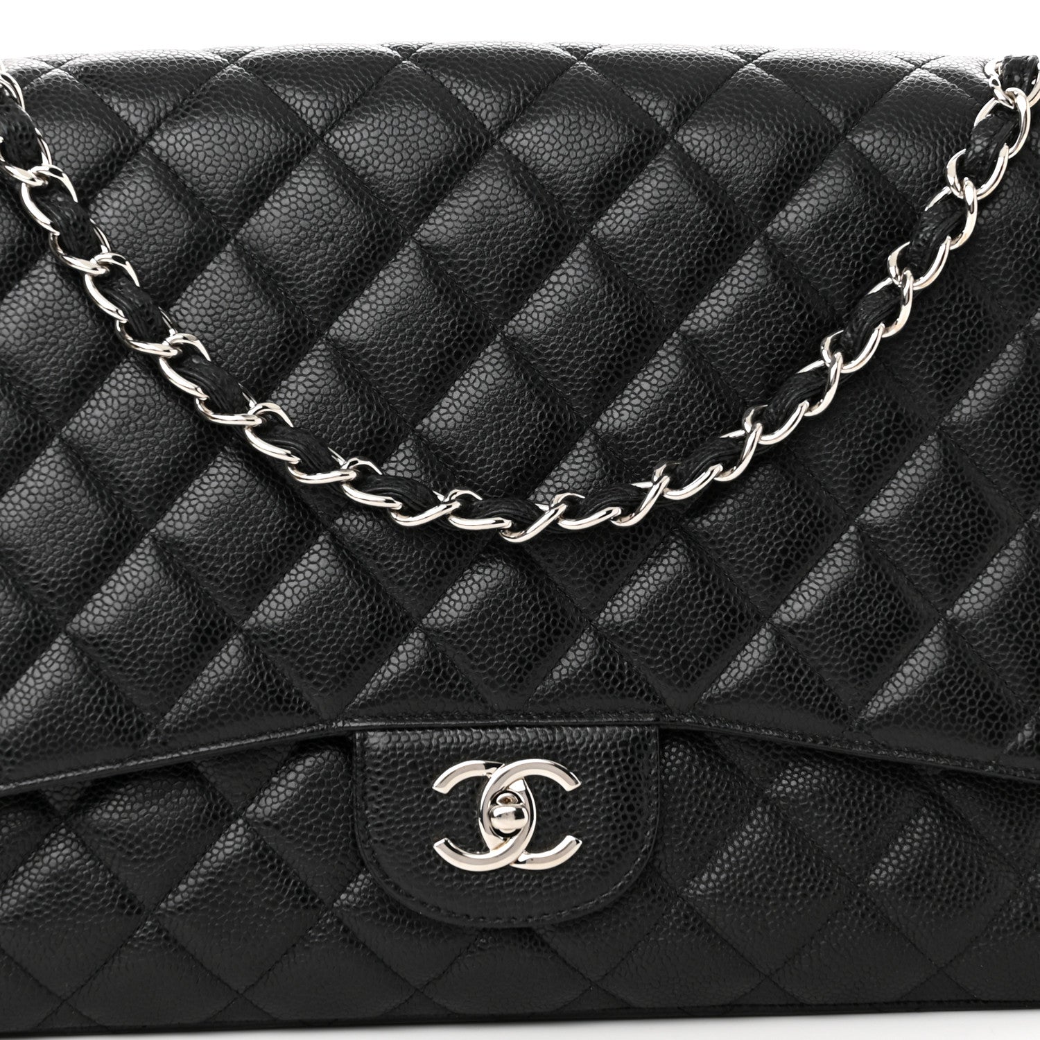 Chanel Caviar Quilted Maxi Single Flap Black 8 of 12
